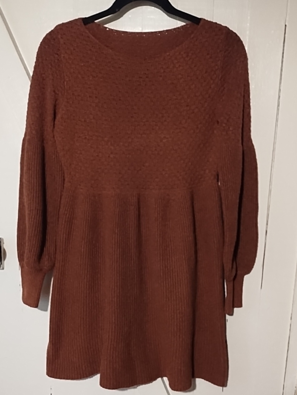 SHEIN Brown Knit Midi Dress VGC Medium.